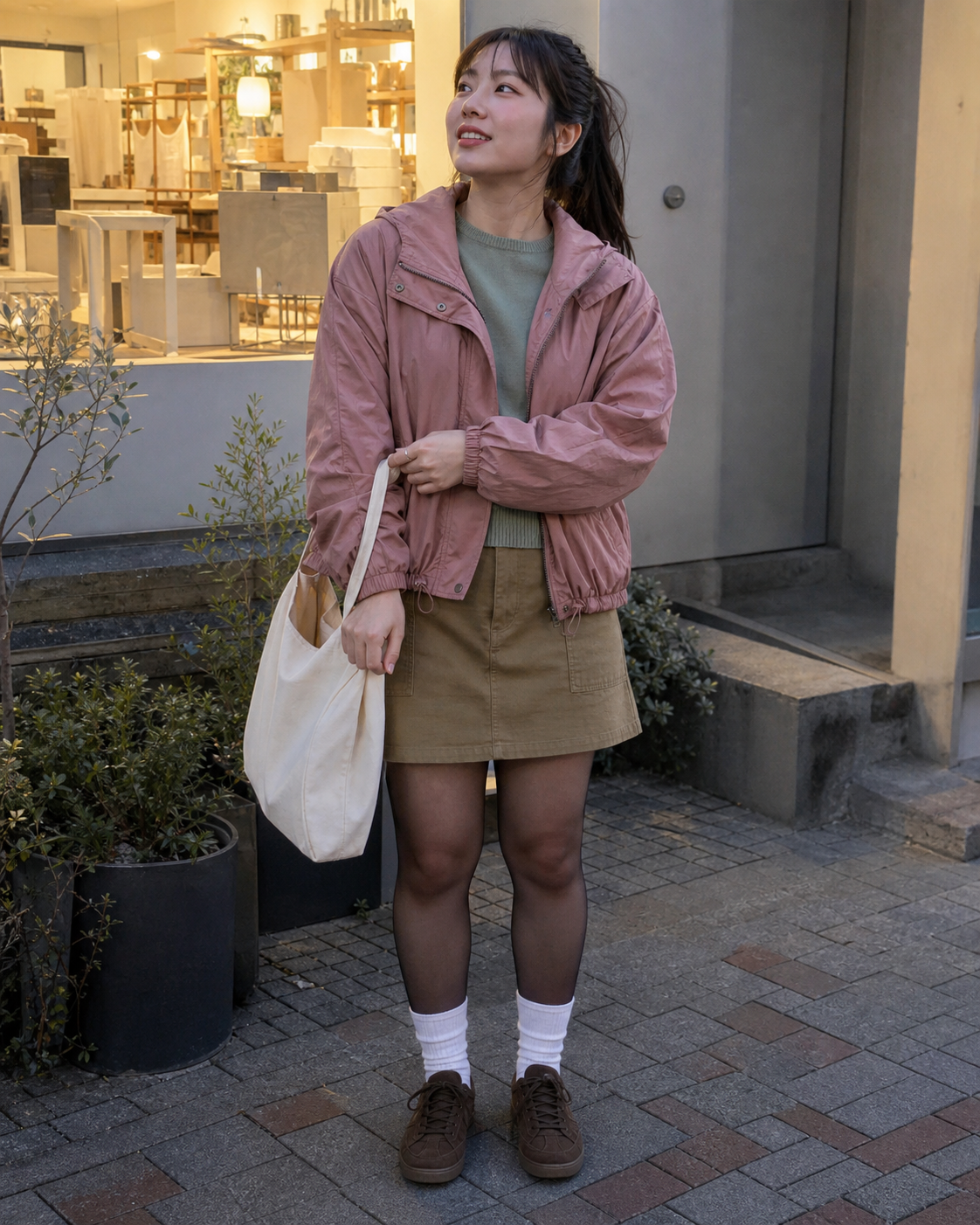 Tokyo Rose Stationery, 10D — adult outfit with black tights layered under white socks